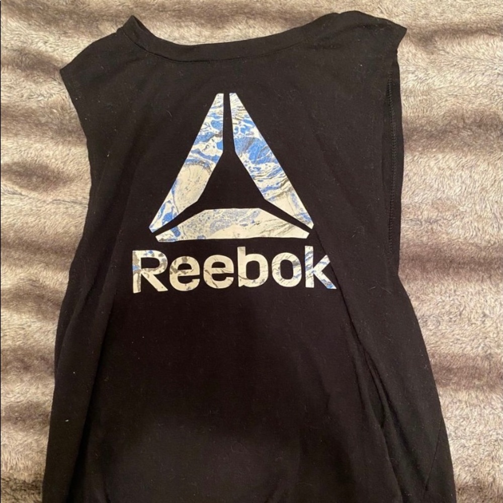 Black and Blue Redbox Symbol Muscle Workout Tank